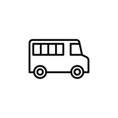 van icon Simple thin line stroke vector