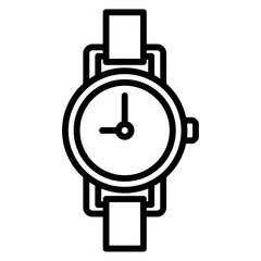 wrist watch icon Simple thin line stroke vector