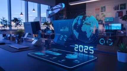 A Glimpse into the Future of Business planning business growth with technology AI Innovative Workplace Driving Success in 2025 Strategic Planning for a Sustainable Future
