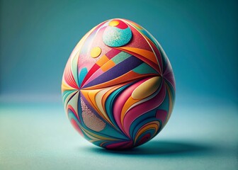 Fototapeta premium Modern Abstract Easter Egg Print: Digital Ink Design for Textile & Wallpaper