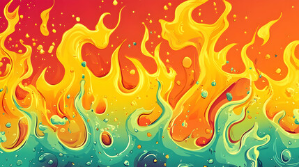 Abstract fire and water design, vibrant colors, background texture