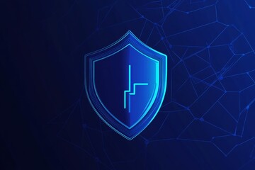 Digital shield protects network; data security concept