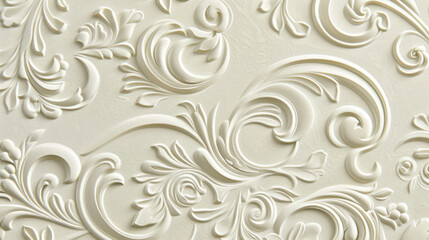 Elegant embossed floral pattern on textured background, perfect for interior design and decoration. This intricate design adds touch of sophistication to any space