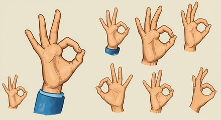 Obraz premium Ok Sign Icon Set - Clean, Modern Approval Icons for UI/UX, Web, and Mobile Design - Versatile Vector Graphics for Digital Projects