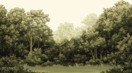 Misty forest, tranquil scene, nature background, game design