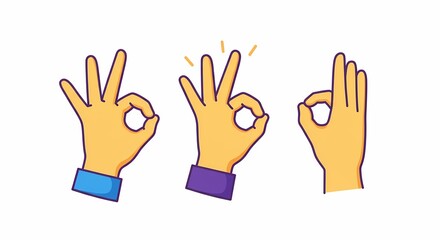 Obraz premium Ok Sign Icon Set - Clean, Modern Approval Icons for UI/UX, Web, and Mobile Design - Versatile Vector Graphics for Digital Projects