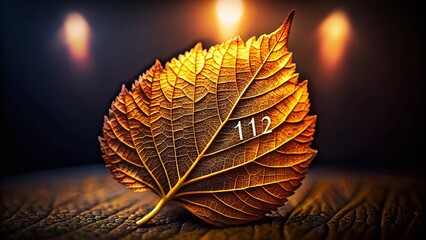 Night Photography: Illuminated Leaf 112 - Dark Green Foliage at Night