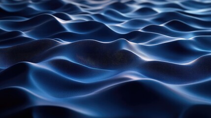 Fototapeta premium Abstract ocean waves in deep blue tones, creating a serene atmosphere, ideal for backgrounds
