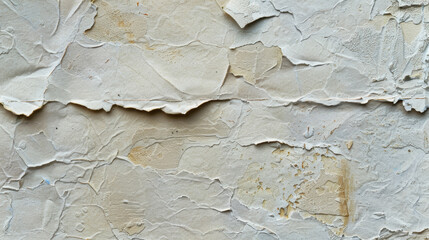 Textured, peeling, white, paper, background, abstract, surface, wall, vintage, grunge, showing, wear, and, tear, with, cracks, and, imperfections, creating, a, rustic, aesthetic