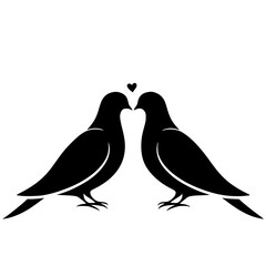 Romantic dove silhouette