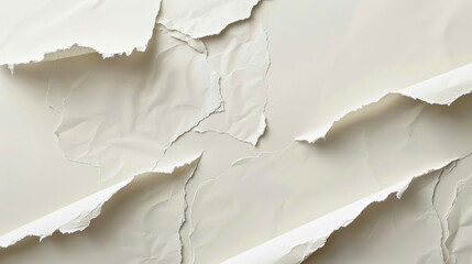 Torn paper texture in soft beige tones, creating layered effect. crumpled edges add depth and visual interest, perfect for backgrounds or design elements