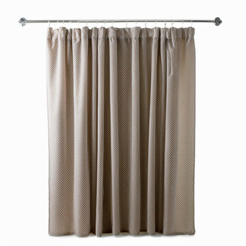 cortina de ba&ntilde;o ducha aislada sobre fondo blanco