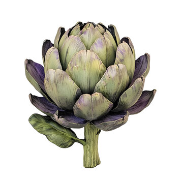 artichoke plant green purple isolated clip art preview