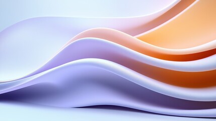 Soft pastel colored layers create an abstract flowing design