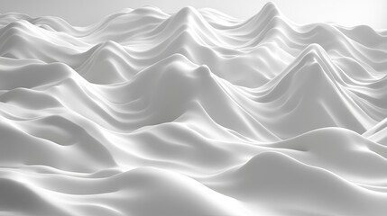 Obraz premium Abstract white waves create a serene landscape, evoking calmness and tranquility in a minimalist setting