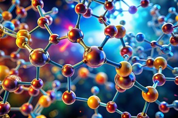 Obraz premium Panoramic Microscopic View of Fluticasone Furoate Molecule, Pharmaceutical Drug Research, Medical Science