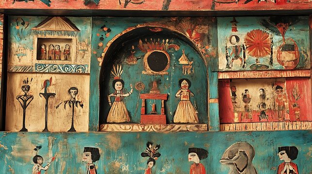 Vibrant Folk Art Retablo: A Detailed Exploration of  Mexican Traditional Painting