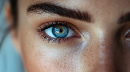 Closup of Blue Eye Gaze