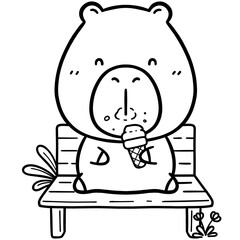 Capybara and ice cream 