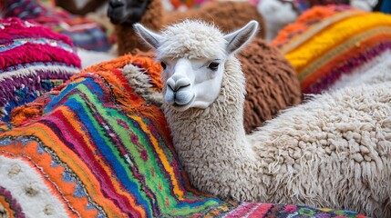 Vibrant Andean Alpaca: A Colorful Portrait