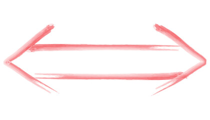 赤色の双方向二本矢印の水彩イラスト3