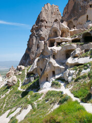 Uchisar Castle in Cappadocia, Turkey