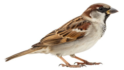 sparrow side view isolated on transparent background png