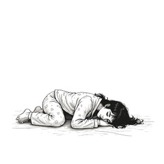 illustration of a girl sleeping