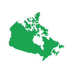 map of Canada green icon