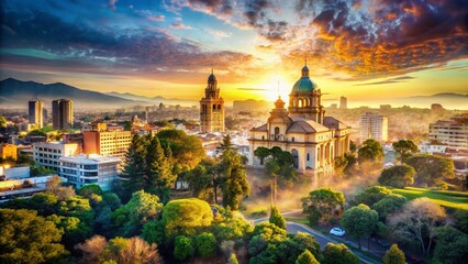 Obraz premium Santa Fe Argentina: Double Exposure Cityscape & Natural Landscape - Bilevel Stock Photo