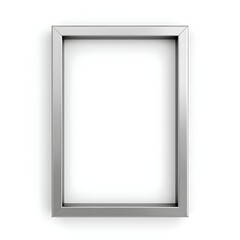 silver metallic frame with copy-space, isolated on white, background