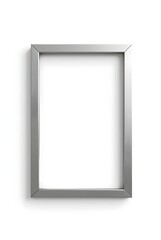 silver metallic frame with copy-space, isolated on white, background
