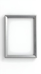 silver metallic frame with copy-space, isolated on white, background