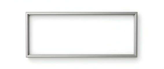 silver metallic frame with copy-space, isolated on white, background