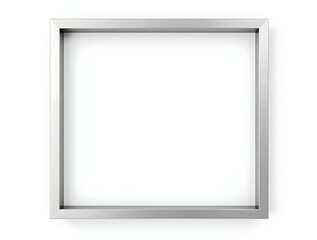 silver metallic frame with copy-space, isolated on white, background