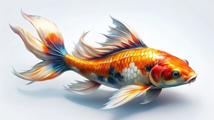 Fototapeta premium Serene Koi Fish Close-Up: Long Exposure Aquatic Beauty Stock Photo