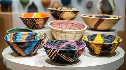 Vibrant Handwoven Baskets: A Colorful Collection of African Art
