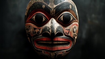 Intricate Northwest Coast Native American Mask