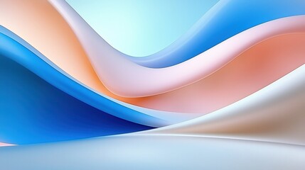 Obraz premium Abstract Pastel Waves Flowing Design