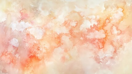 Fototapeta premium Delicate Watercolor Wash in Peach and Coral Hues for Dreamy Backgrounds