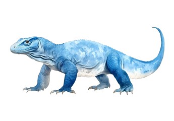 Obraz premium Majestic Azure Komodo Dragon: Watercolor Wonder