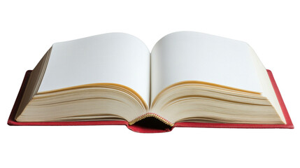 Open book with blank pages on transparent background
