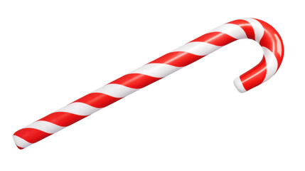 Obraz premium Red and white candy cane rotating on transparent background