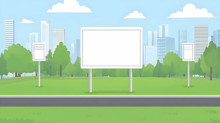 Obraz premium Blank billboards in city park; advertising space