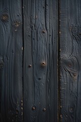 Fototapeta premium close-up of a textured, dark wooden surface. The wood appears aged and weathered, with visible grain patterns and knots.
