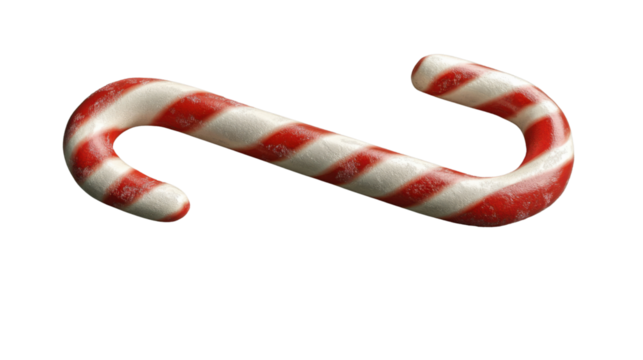 Christmas candy cane rotating with transparent background