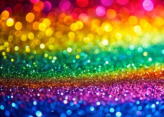 Sparkling Rainbow Glitter Backdrop for Craft Projects & Art - Panoramic Photo