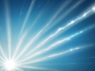 Obraz premium Abstract Sunshine lens flare. Light blue heaven shining light glitter white sunburst pattern background illustration