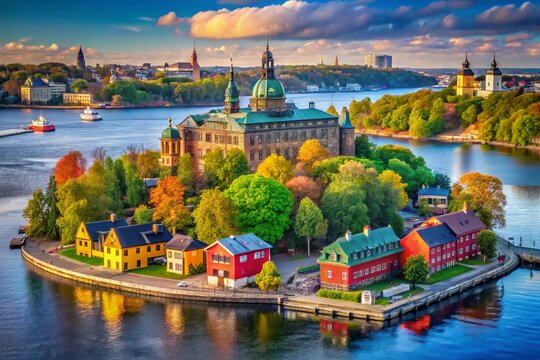 Stockholm Djurg&aring;rden Museums: Nordiska, Vasa, and Junibacken Island Panorama