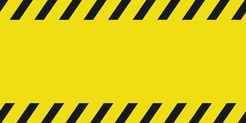 Black and yellow line striped caution and danger sign on yellow background design.